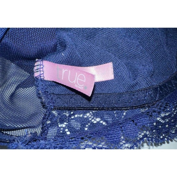 True Navy Lace Bralette‎ Racerback Size L - Picture 3 of 4